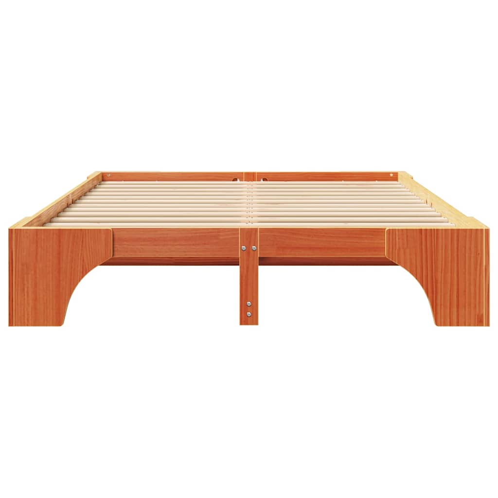 Bettgestell Wachsbraun 160 x 200 cm Massivholz Kiefer